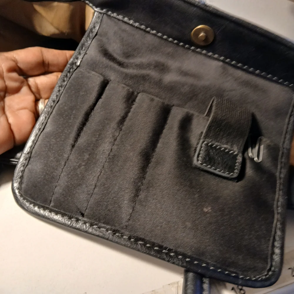 Black Vegan Leather Unisex Maxi Tote Shoulder Bag 15x18